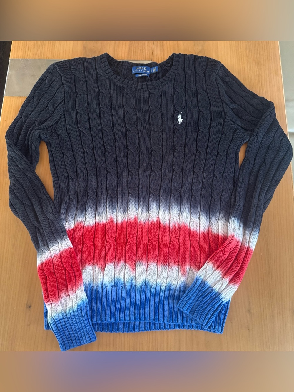 Unique Ralph Lauren Lightweight Cable Knit Crewneck Sweater SZ L
